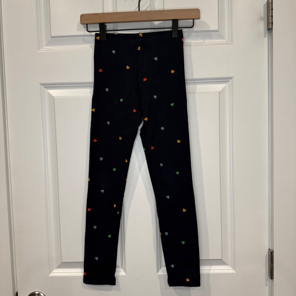 Old Navy‎ Girls Navy Blue Multicolored Heart Print Leggings Size L 10-12